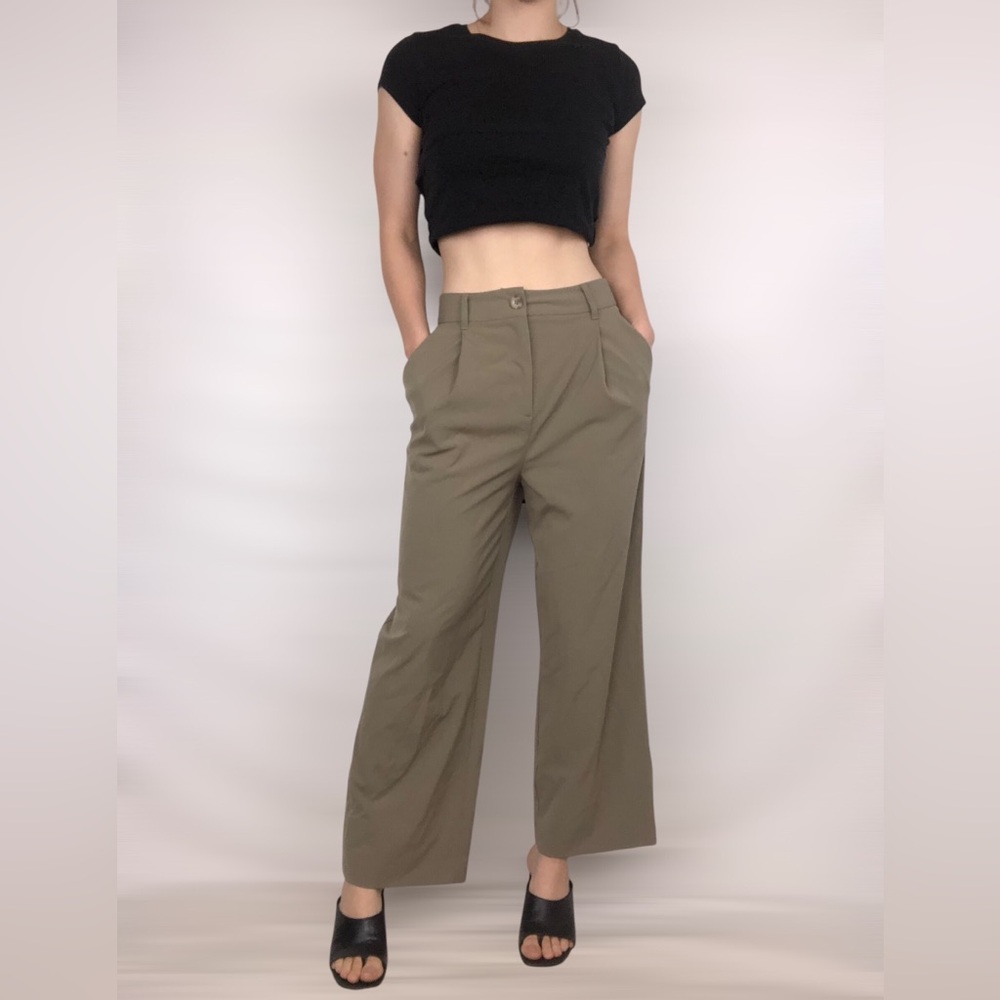 OAK AND FORT RELAXED FIT STRAIGHT LEG PANT Wide Leg Moss Size‎ 4